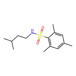 2,4,6-trimethyl-N-(3-methylbutyl)benzenesulfonamide structure