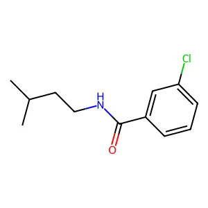 3-chloro-N-(3-methylbutyl)benzamide structure
