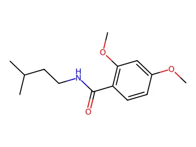 2,4-dimethoxy-N-(3-methylbutyl)benzamide structure