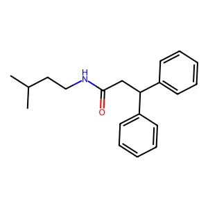 N-(3-methylbutyl)-3,3-diphenylpropanamide structure