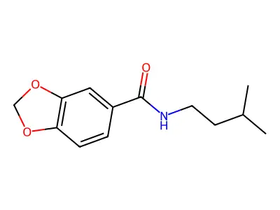 N-(3-methylbutyl)-1,3-benzodioxole-5-carboxamide structure