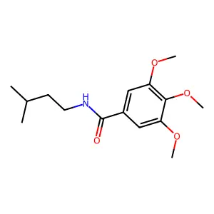 3,4,5-trimethoxy-N-(3-methylbutyl)benzamide structure