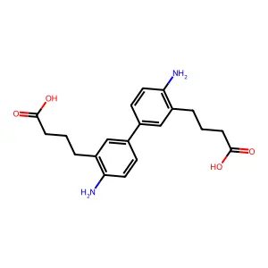 4-(2-Amino-5-(4-amino-3-(3-carboxypropyl)phenyl)phenyl)butanoic acid structure