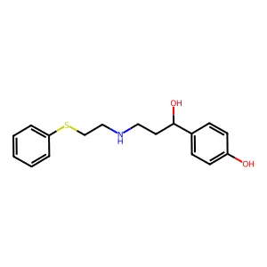 Benzyl alcohol, p-hydroxy-alpha-(1-((2-(phenylthio)ethyl)amino)ethyl)- structure
