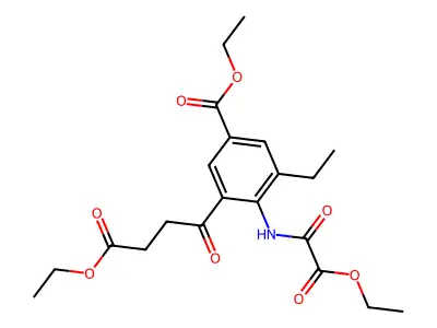 Ethyl 4-{[ethoxy(oxo)acetyl]amino}-3-(4-ethoxy-4-oxobutanoyl)-5-ethylbenzoate structure