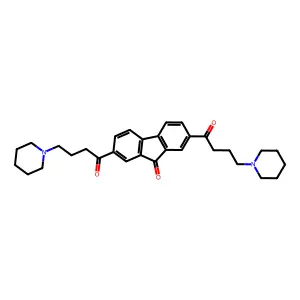 2,7-Bis(1-oxo-4-(1-piperidyl)butyl)-9H-fluoren-9-one structure