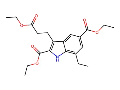 3-(2-Ethoxycarbonyl-ethyl)-7-ethyl-1H-indole-2,5-dicarboxylic acid diethyl ester structure