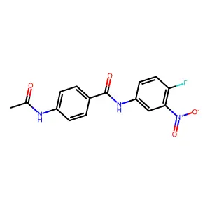 4-acetamido-N-(4-fluoro-3-nitrophenyl)benzamide structure
