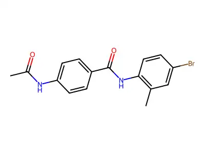 4-acetamido-N-(4-bromo-2-methylphenyl)benzamide structure