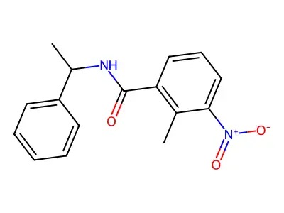 2-methyl-3-nitro-N-(1-phenylethyl)benzamide structure