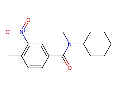 N-cyclohexyl-N-ethyl-4-methyl-3-nitrobenzamide structure