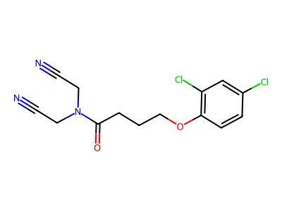 N,N-bis(cyanomethyl)-4-(2,4-dichlorophenoxy)butanamide structure