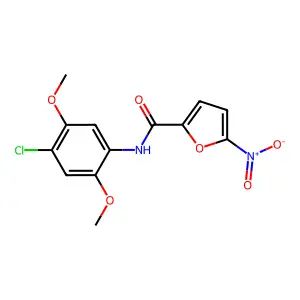 N-(4-chloro-2,5-dimethoxyphenyl)-5-nitrofuran-2-carboxamide structure