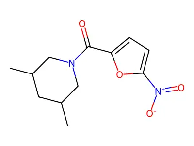 1-{5-Nitro-2-furoyl}-3,5-dimethylpiperidine structure