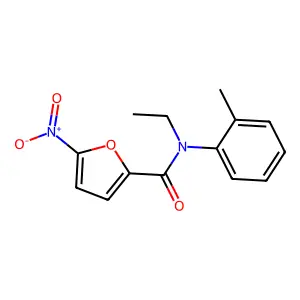 N-ethyl-N-(2-methylphenyl)-5-nitrofuran-2-carboxamide structure