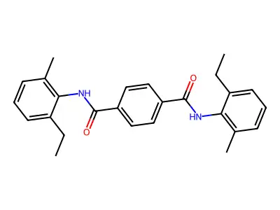 1-N,4-N-bis(2-ethyl-6-methylphenyl)benzene-1,4-dicarboxamide structure