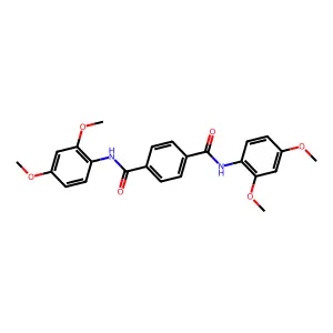 1-N,4-N-bis(2,4-dimethoxyphenyl)benzene-1,4-dicarboxamide structure
