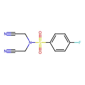 N,N-bis(cyanomethyl)-4-fluorobenzenesulfonamide structure