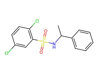 2,5-dichloro-N-(1-phenylethyl)benzenesulfonamide structure