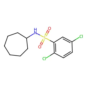 2,5-dichloro-N-cycloheptylbenzenesulfonamide structure