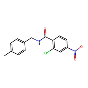 2-chloro-N-(4-methylbenzyl)-4-nitrobenzamide structure