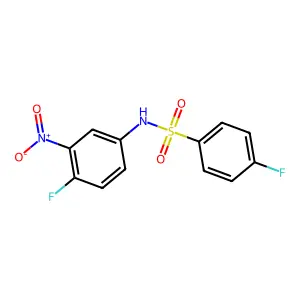 4-fluoro-N-{4-fluoro-3-nitrophenyl}benzenesulfonamide structure