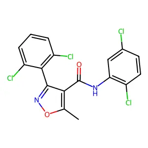 N-(2,5-dichlorophenyl)-3-(2,6-dichlorophenyl)-5-methyl-1,2-oxazole-4-carboxamide structure