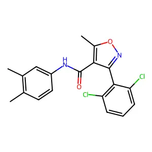 3-(2,6-dichlorophenyl)-N-(3,4-dimethylphenyl)-5-methyl-1,2-oxazole-4-carboxamide structure