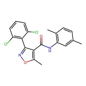 3-(2,6-dichlorophenyl)-N-(2,5-dimethylphenyl)-5-methyl-1,2-oxazole-4-carboxamide structure