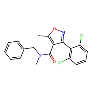 N-benzyl-3-(2,6-dichlorophenyl)-N,5-dimethyl-1,2-oxazole-4-carboxamide structure