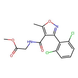 Methyl 2-({[3-(2,6-dichlorophenyl)-5-methyl-4-isoxazolyl]carbonyl}amino)acetate structure