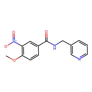 4-甲氧基-3-硝基-N-(吡啶-3-基甲基)苯甲酰胺 structure
