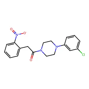 1-[4-(3-Chlorophenyl)piperazin-1-yl]-2-(2-nitrophenyl)ethanone structure