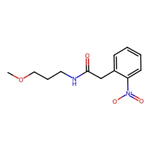 N-(3-methoxypropyl)-2-(2-nitrophenyl)acetamide structure