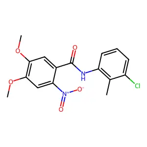N-(3-chloro-2-methylphenyl)-4,5-dimethoxy-2-nitrobenzamide structure
