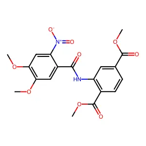 dimethyl 2-(4,5-dimethoxy-2-nitrobenzamido)terephthalate structure