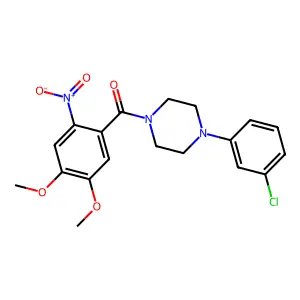 [4-(3-Chlorophenyl)piperazin-1-yl]-(4,5-dimethoxy-2-nitrophenyl)methanone structure