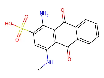 1-Amino-4-(methylamino)-9,10-dioxoanthracene-2-sulfonic acid structure