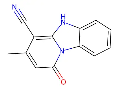 1,5-Dihydro-3-methyl-1-oxopyrido(1,2-a)benzimidazole-4-carbonitrile structure
