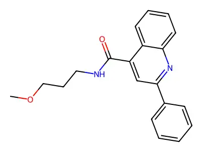 N-(3-methoxypropyl)-2-phenylquinoline-4-carboxamide structure