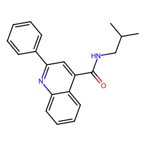 N-(2-methylpropyl)-2-phenylquinoline-4-carboxamide structure