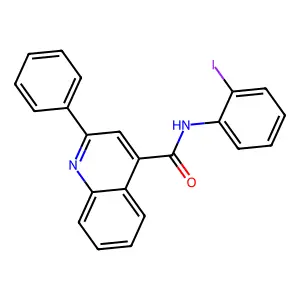 N-(2-iodophenyl)-2-phenylquinoline-4-carboxamide structure
