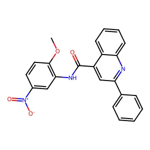 N-(2-methoxy-5-nitrophenyl)-2-phenylquinoline-4-carboxamide structure