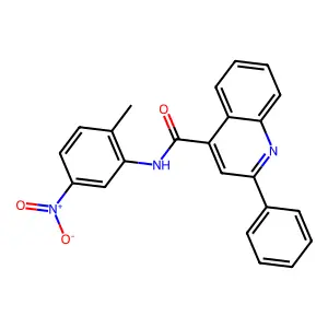N-(2-methyl-5-nitrophenyl)-2-phenylquinoline-4-carboxamide structure