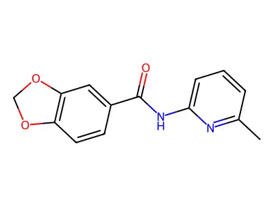 N-(6-methylpyridin-2-yl)-1,3-benzodioxole-5-carboxamide structure