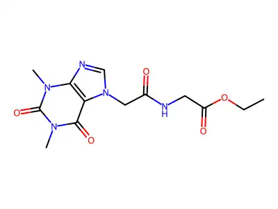 Ethyl 2-[[2-(1,3-dimethyl-2,6-dioxopurin-7-yl)acetyl]amino]acetate structure