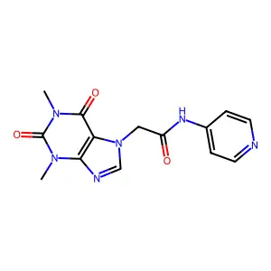 2-(1,3-dimethyl-2,6-dioxopurin-7-yl)-N-pyridin-4-ylacetamide structure