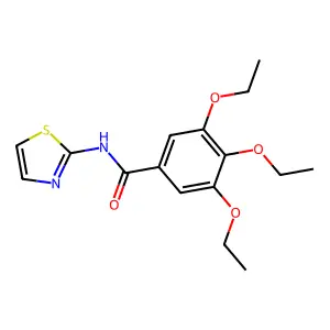 3,4,5-triethoxy-N-(1,3-thiazol-2-yl)benzamide structure