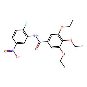 3,4,5-triethoxy-N-(2-fluoro-5-nitrophenyl)benzamide structure