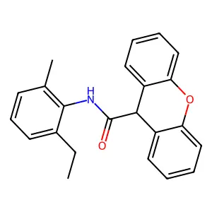 N-(2-ethyl-6-methylphenyl)-9H-xanthene-9-carboxamide structure
